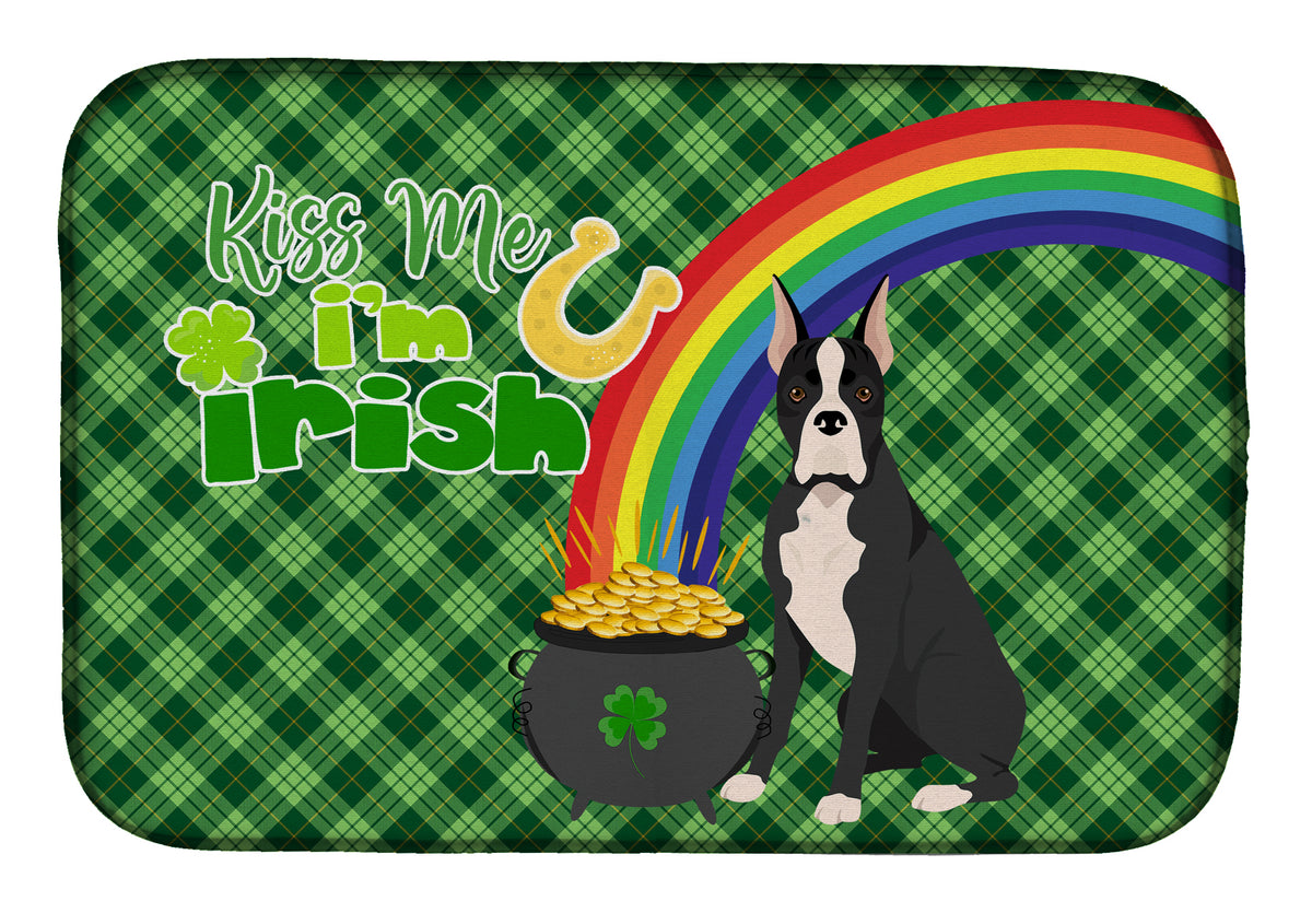 Black Boxer St. Patrick&#39;s Day Dish Drying Mat  the-store.com.