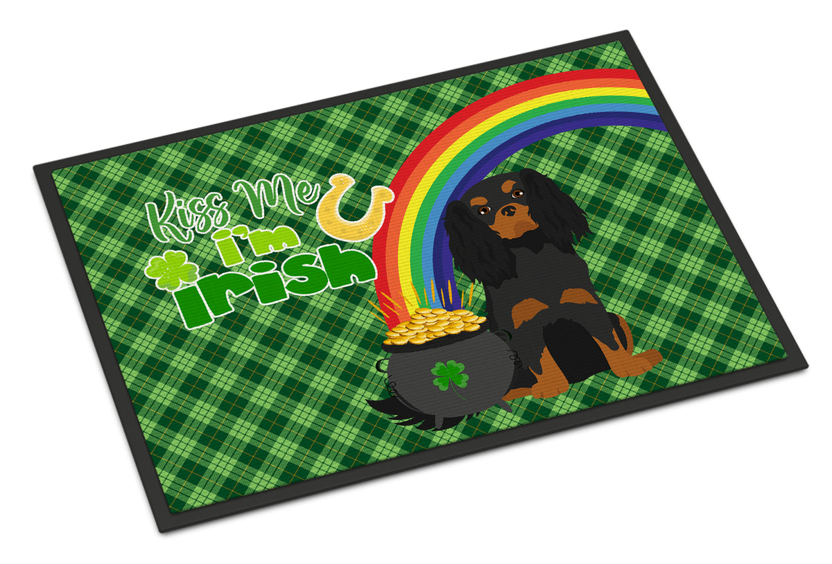 Buy this Black and Tan Cavalier Spaniel St. Patrick&#39;s Day Indoor or Outdoor Mat 24x36