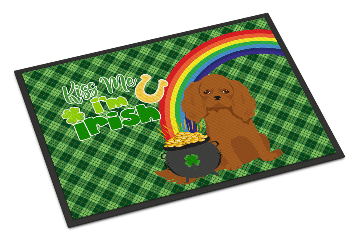 Buy this Ruby Cavalier Spaniel St. Patrick&#39;s Day Indoor or Outdoor Mat 24x36