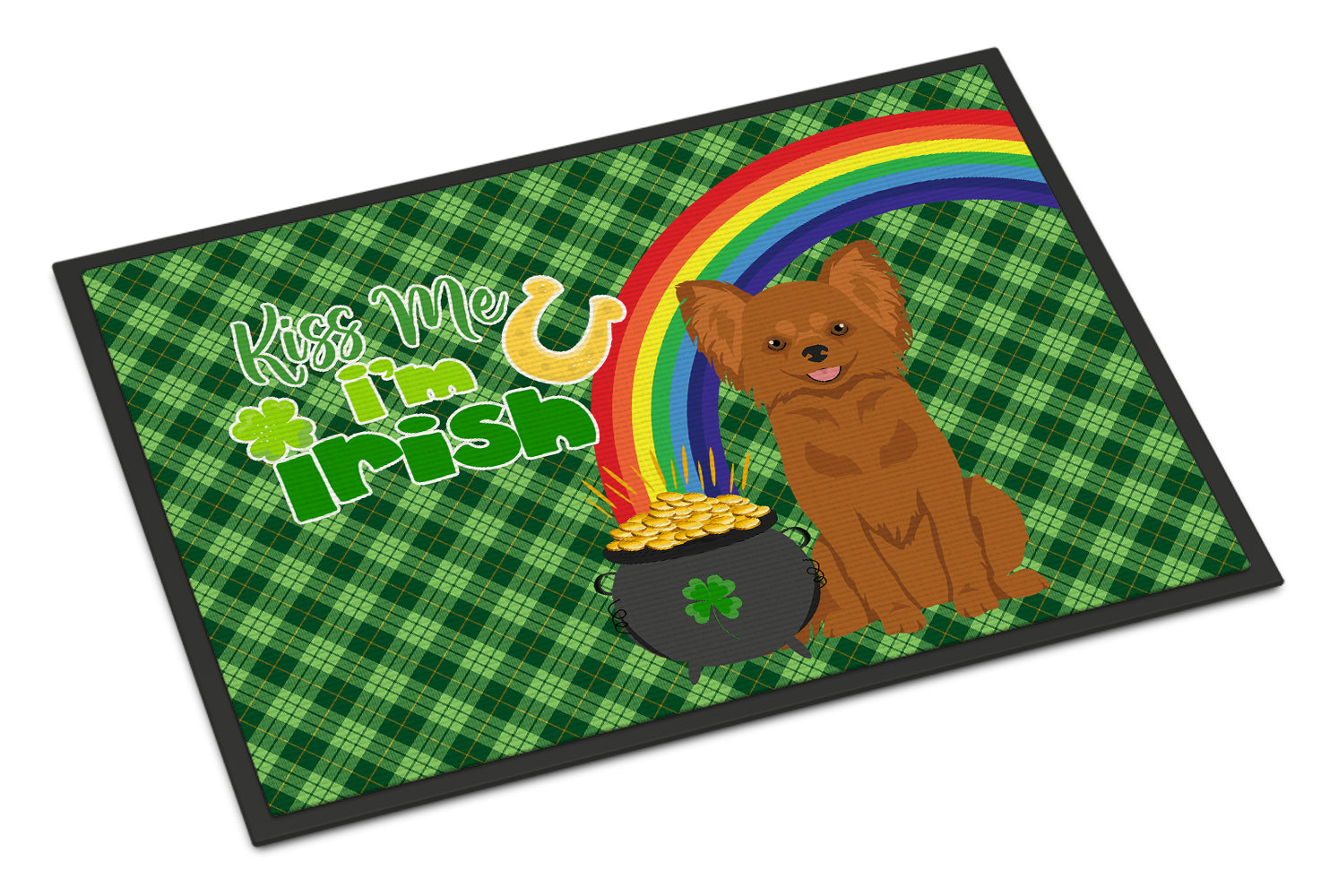 Buy this Longhaired Red Chihuahua St. Patrick's Day Indoor or Outdoor Mat 24x36