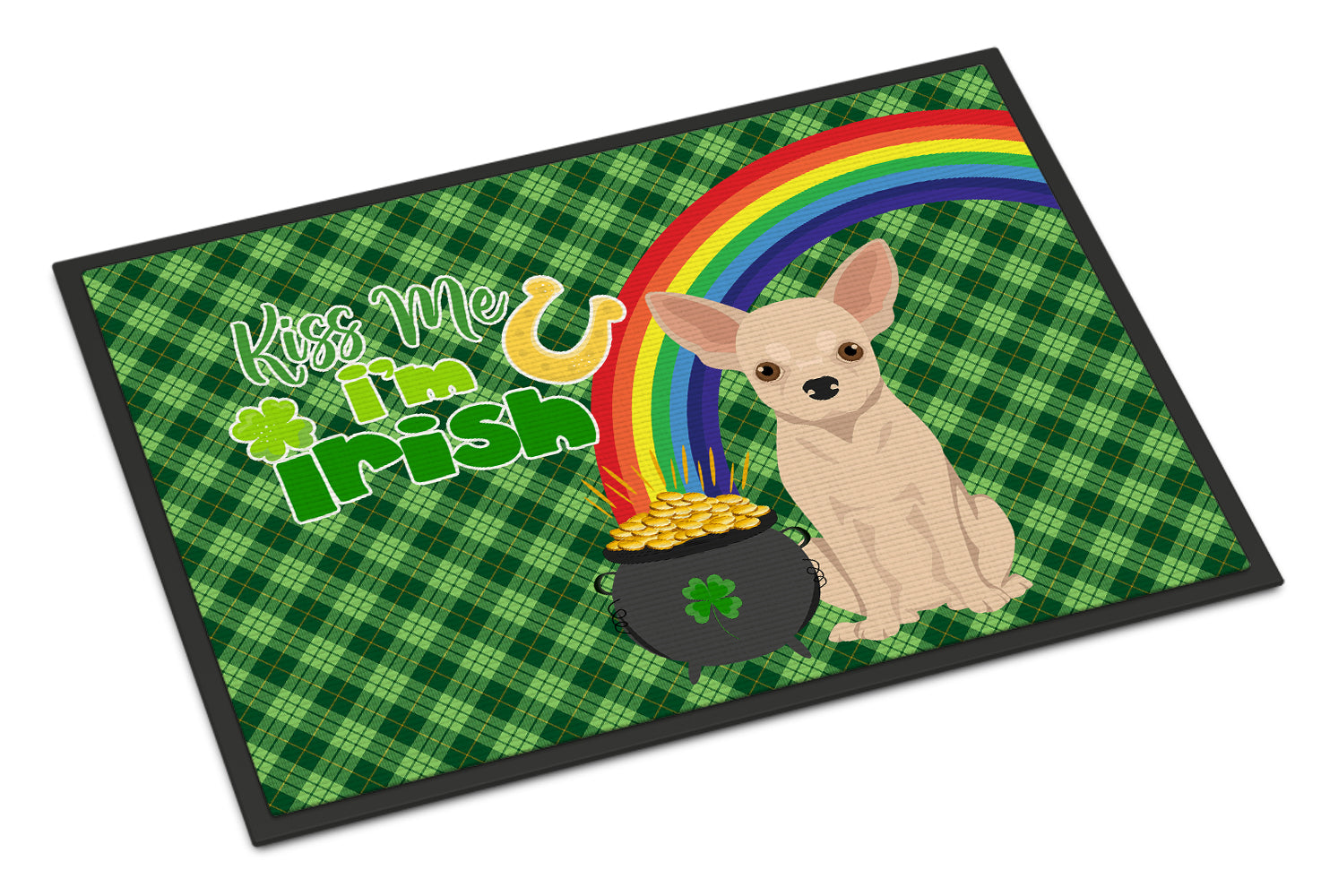 Buy this Fawn Chihuahua St. Patrick's Day Indoor or Outdoor Mat 24x36