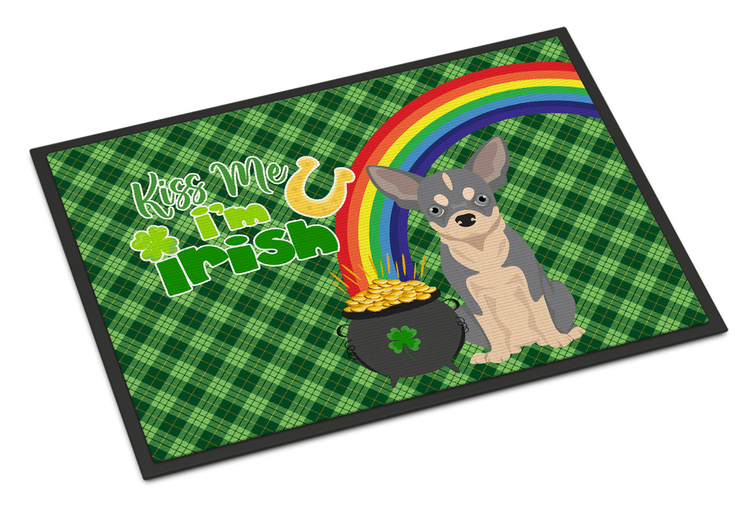 Buy this Blue and White Chihuahua St. Patrick's Day Indoor or Outdoor Mat 24x36