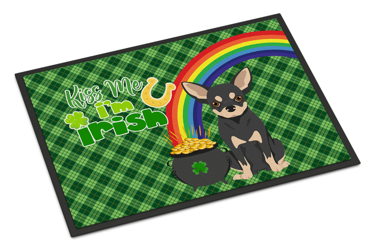 Buy this Black and Cream Chihuahua St. Patrick&#39;s Day Indoor or Outdoor Mat 24x36