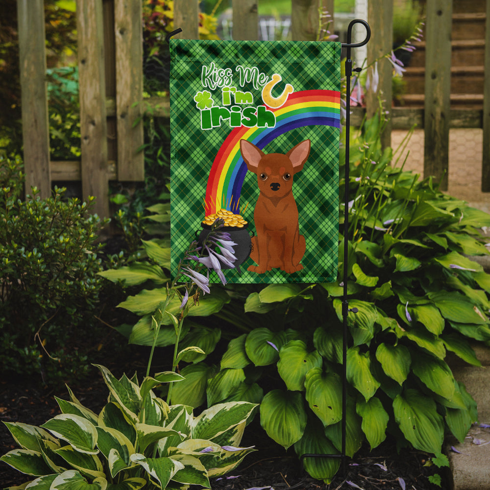 Red Chihuahua St. Patrick's Day Flag Garden Size  the-store.com.