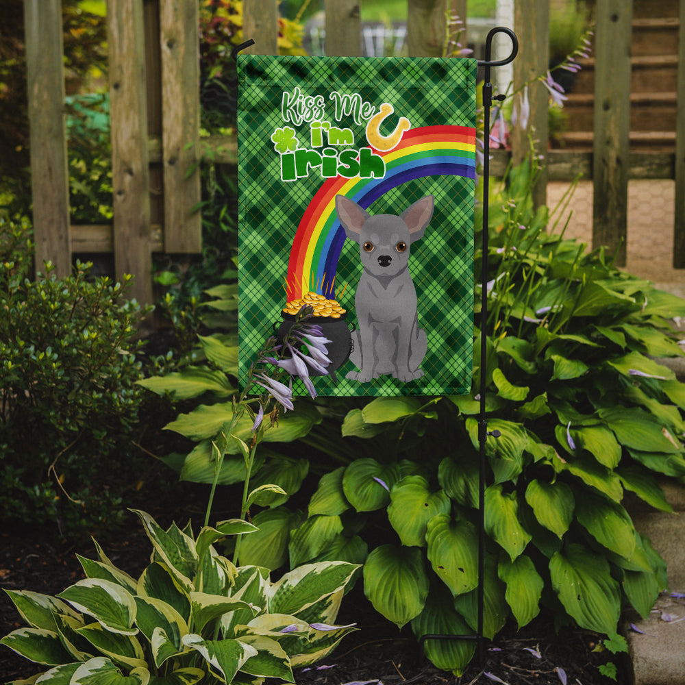 Silver Chihuahua St. Patrick's Day Flag Garden Size