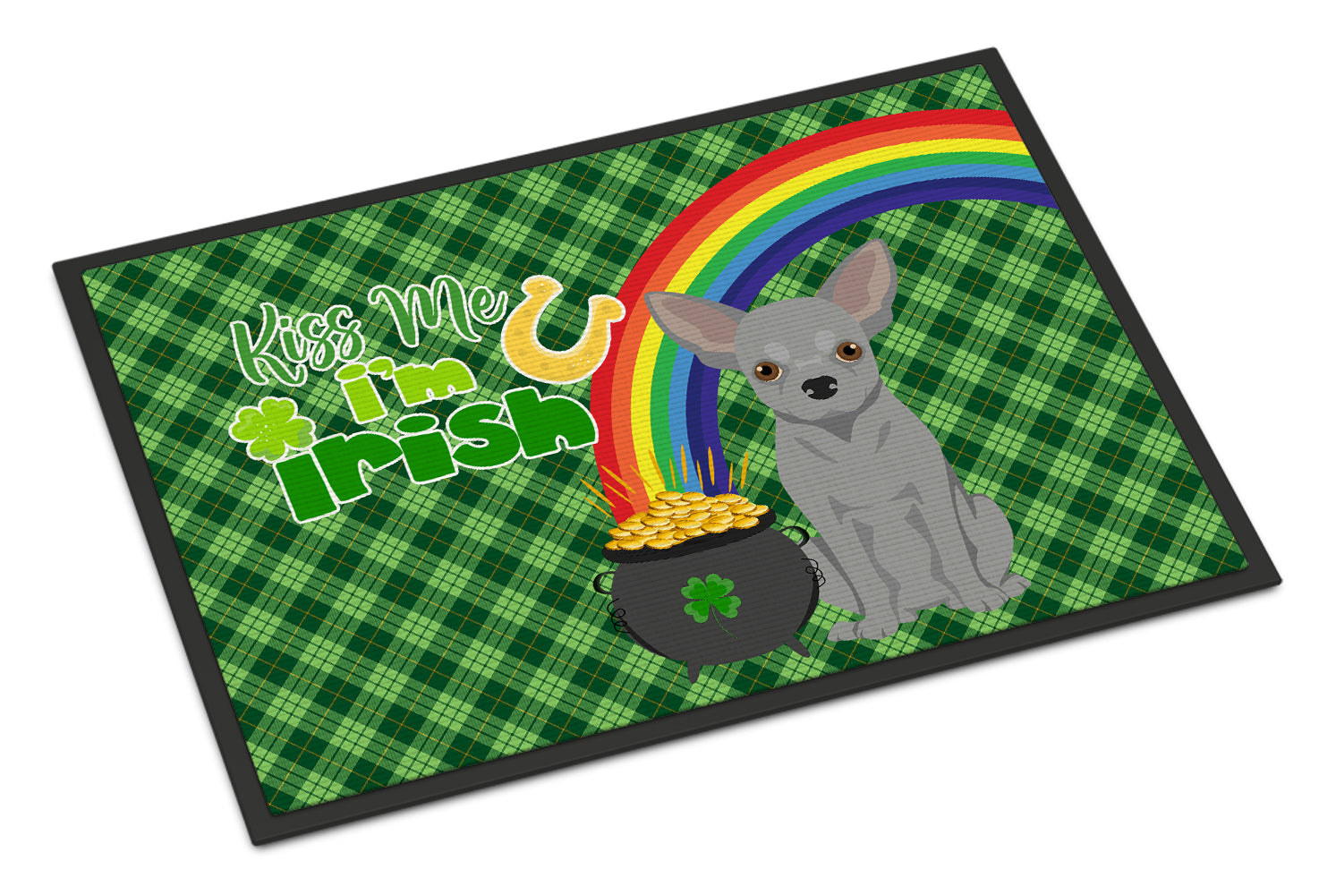 Buy this Silver Chihuahua St. Patrick's Day Indoor or Outdoor Mat 24x36