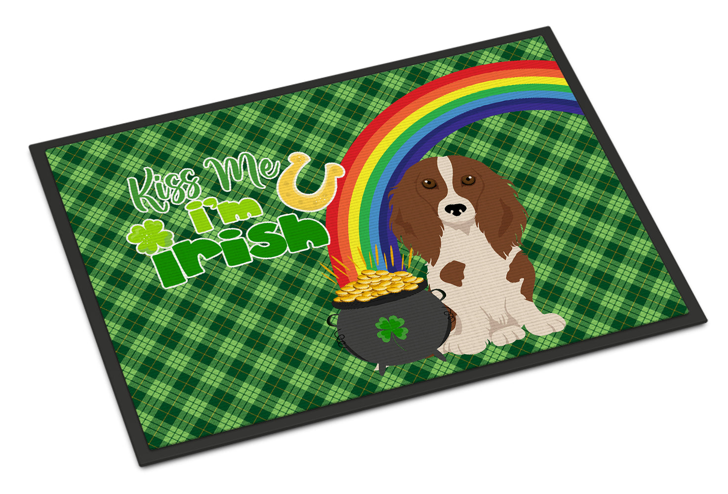 Buy this Longhair Red Pedbald Dachshund St. Patrick's Day Indoor or Outdoor Mat 24x36