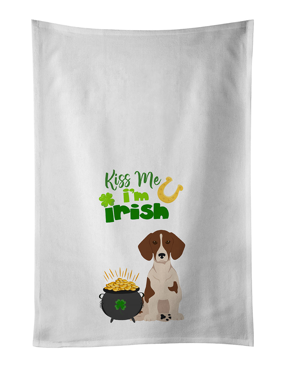 Buy this Red Piebald Dachshund St. Patrick&#39;s Day White Kitchen Towel Set of 2 Dish Towels