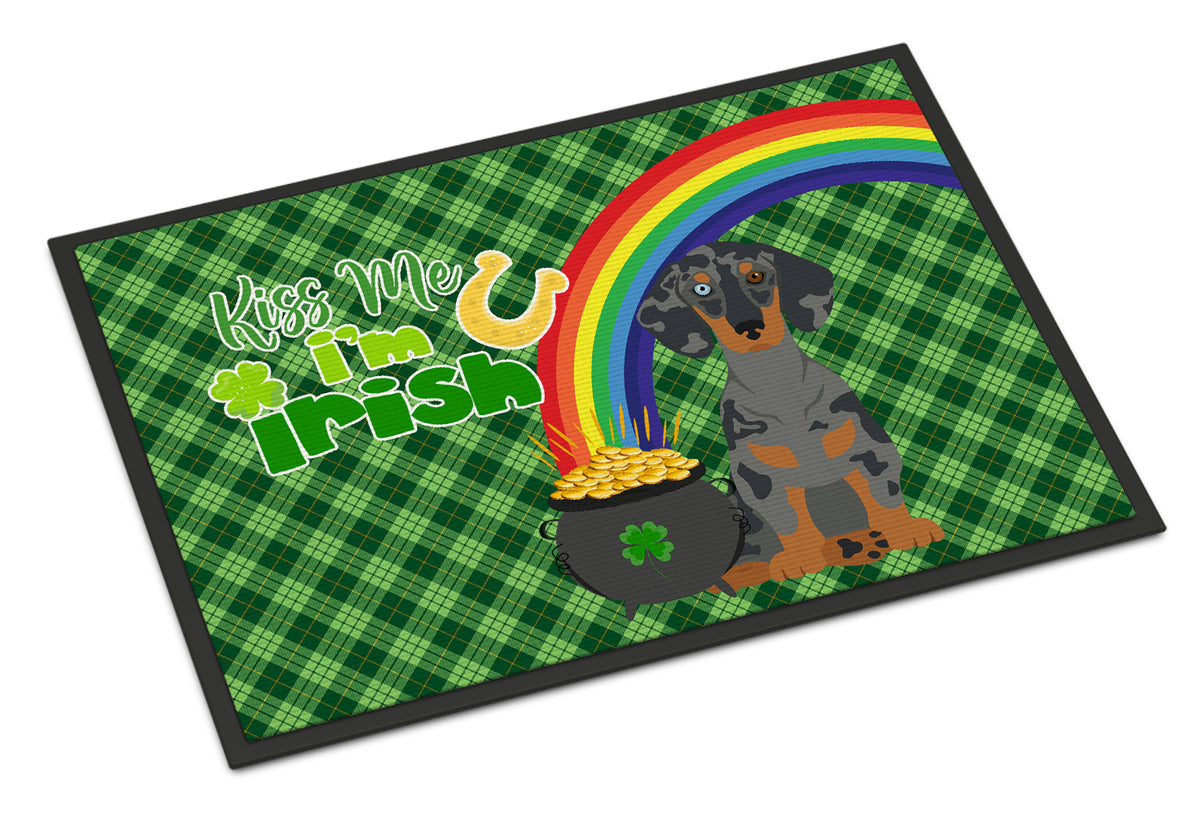 Buy this Black Dapple Dachshund St. Patrick&#39;s Day Indoor or Outdoor Mat 24x36