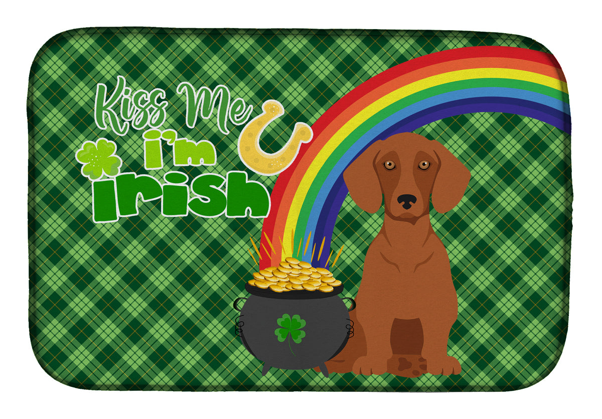 Red Dachshund St. Patrick&#39;s Day Dish Drying Mat  the-store.com.
