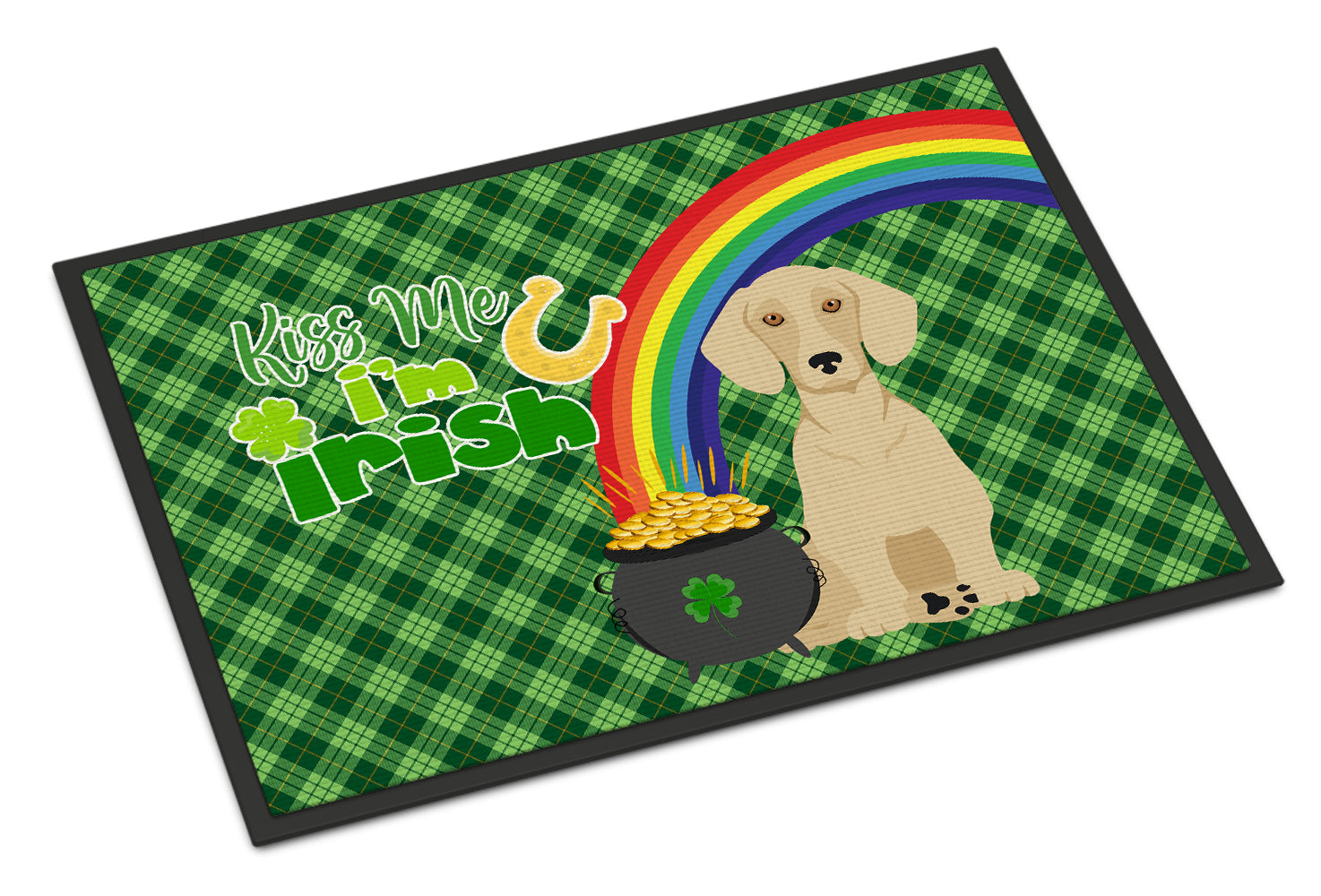 Buy this Cream Dachshund St. Patrick's Day Indoor or Outdoor Mat 24x36