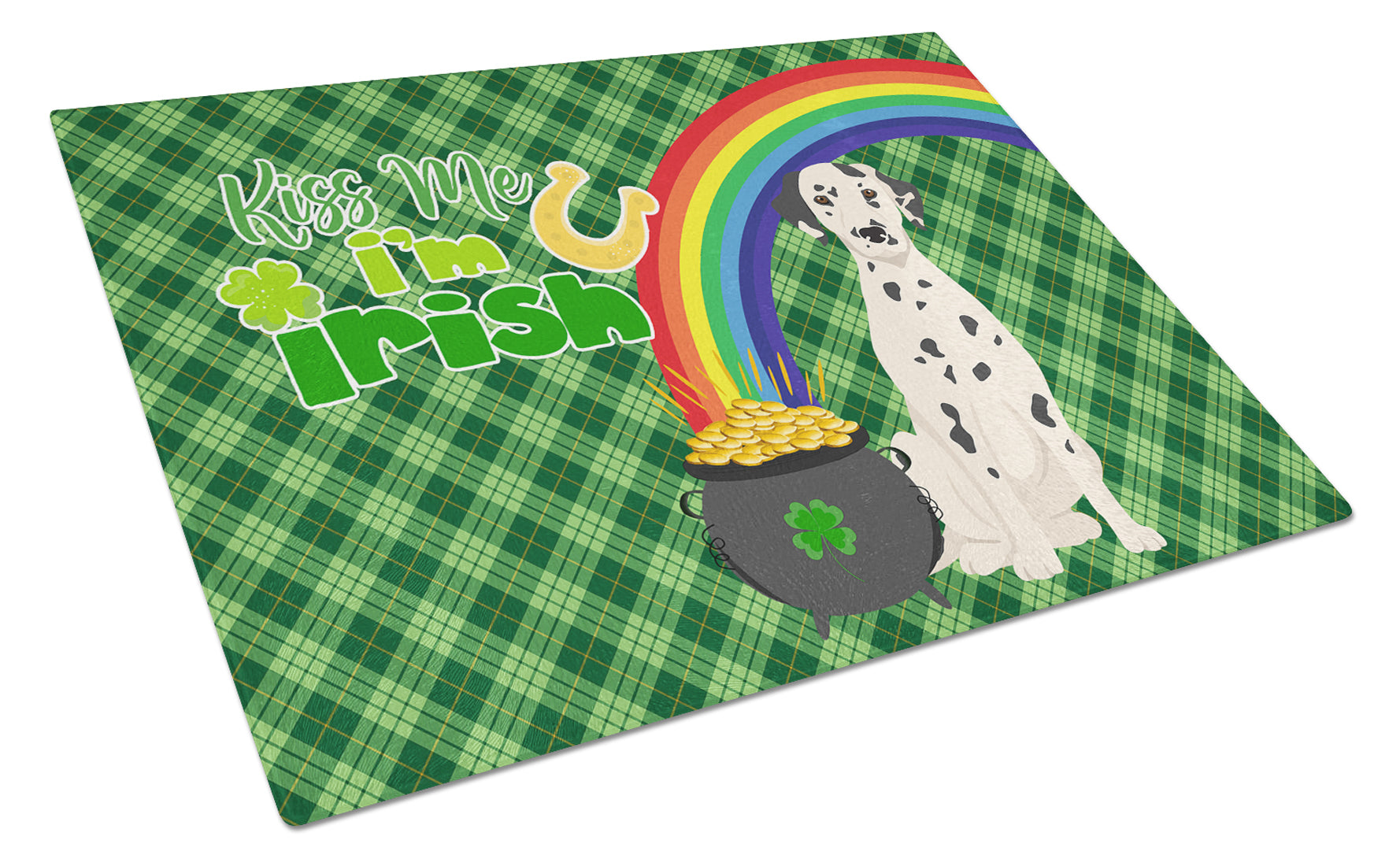 Buy this Dalmatian St. Patrick's Day Glass Cutting Board Large
