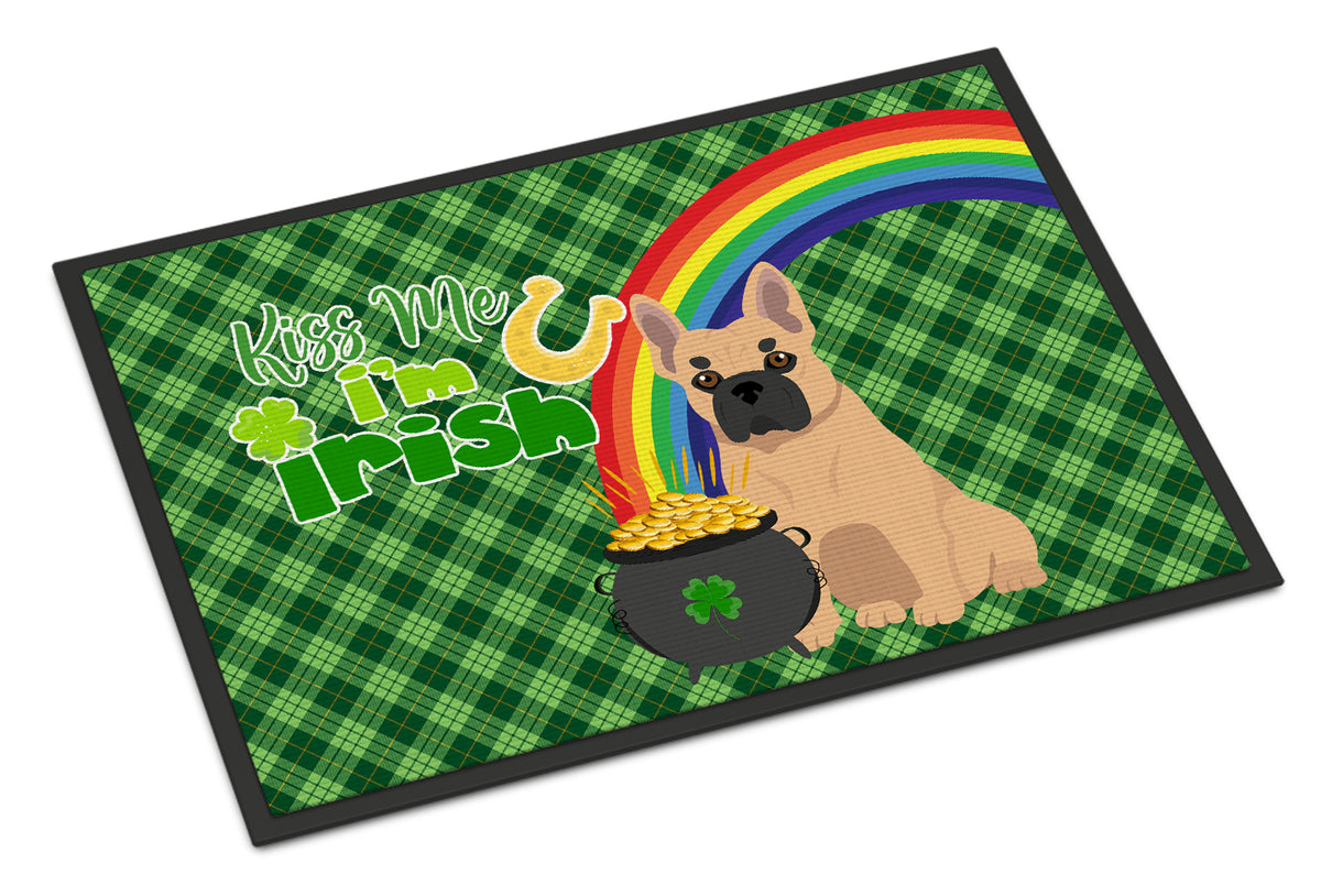 Buy this Fawn French Bulldog St. Patrick&#39;s Day Indoor or Outdoor Mat 24x36