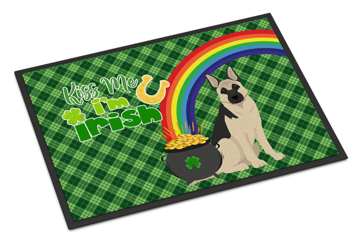 Buy this Black and Silver German Shepherd St. Patrick&#39;s Day Indoor or Outdoor Mat 24x36