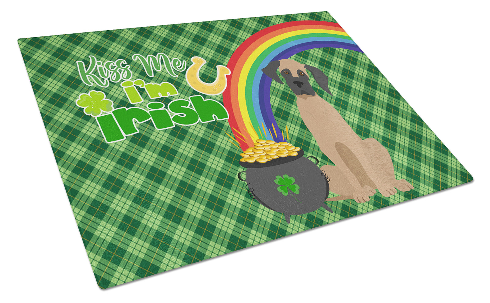 Buy this Fawn Great Dane St. Patrick's Day Glass Cutting Board Large