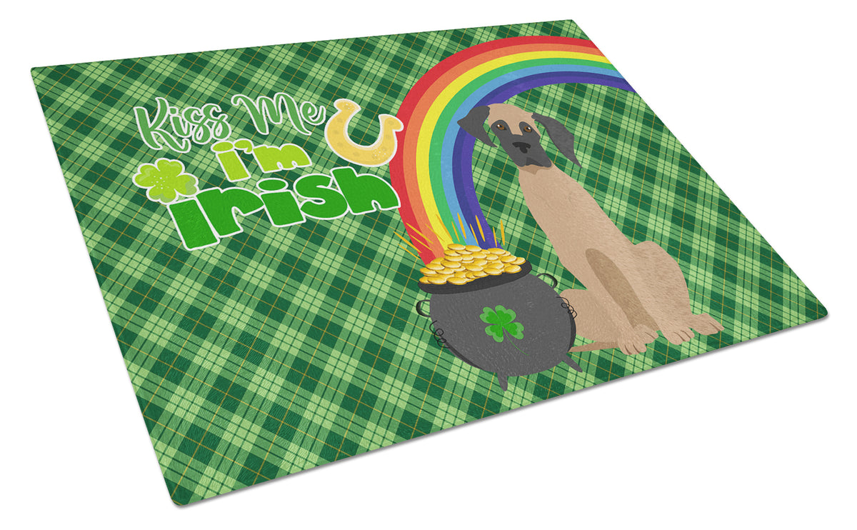 Buy this Fawn Great Dane St. Patrick&#39;s Day Glass Cutting Board Large