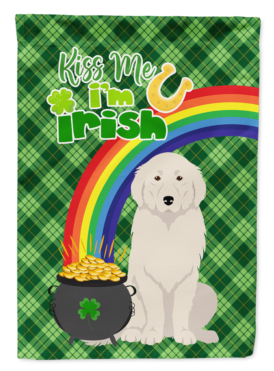 Great Pyrenees St. Patrick&#39;s Day Flag Garden Size  the-store.com.
