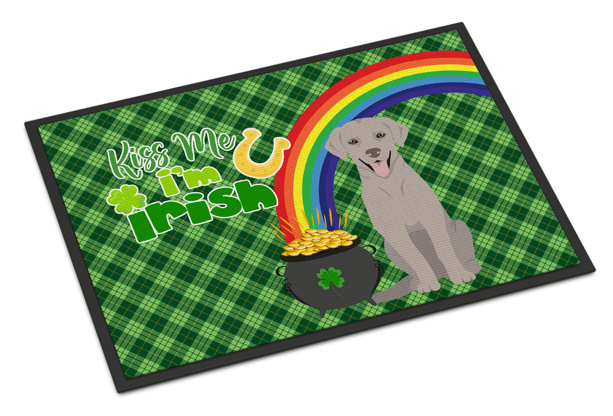 Buy this Gray Labrador Retriever St. Patrick&#39;s Day Indoor or Outdoor Mat 24x36
