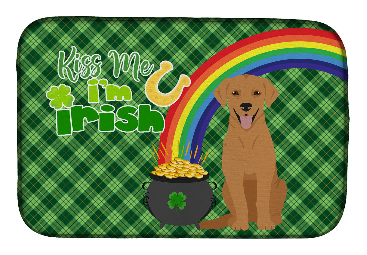 Red Fox Labrador Retriever St. Patrick&#39;s Day Dish Drying Mat