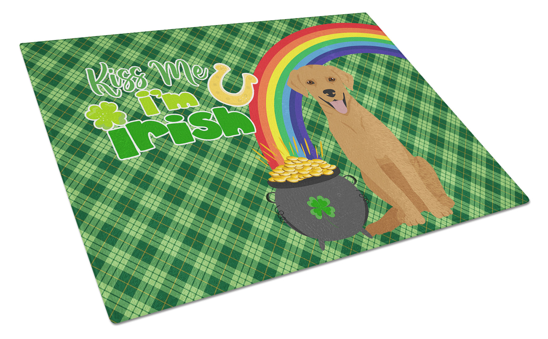 Buy this Red Fox Labrador Retriever St. Patrick's Day Glass Cutting Board Large