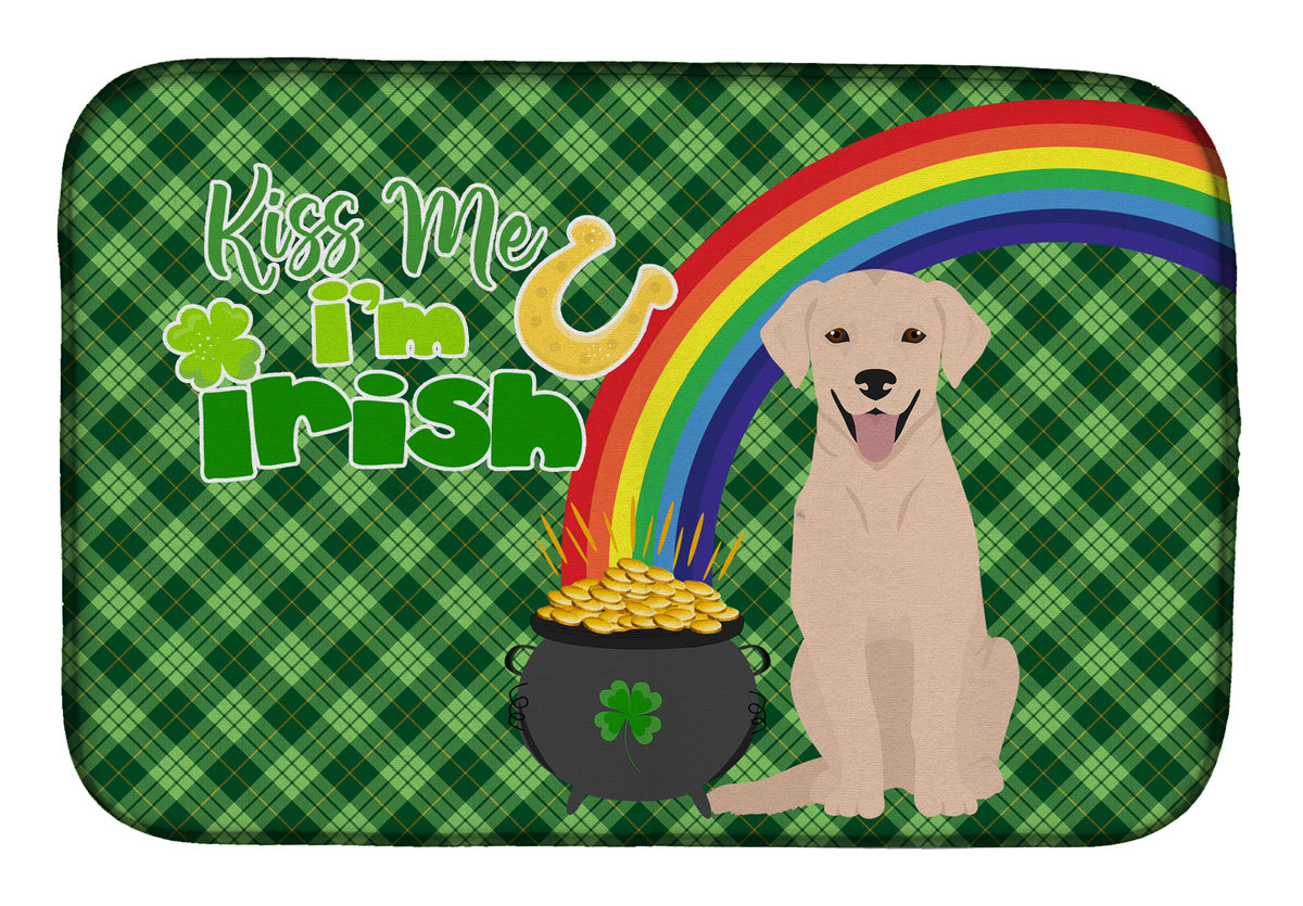 Yellow Labrador Retriever St. Patrick&#39;s Day Dish Drying Mat