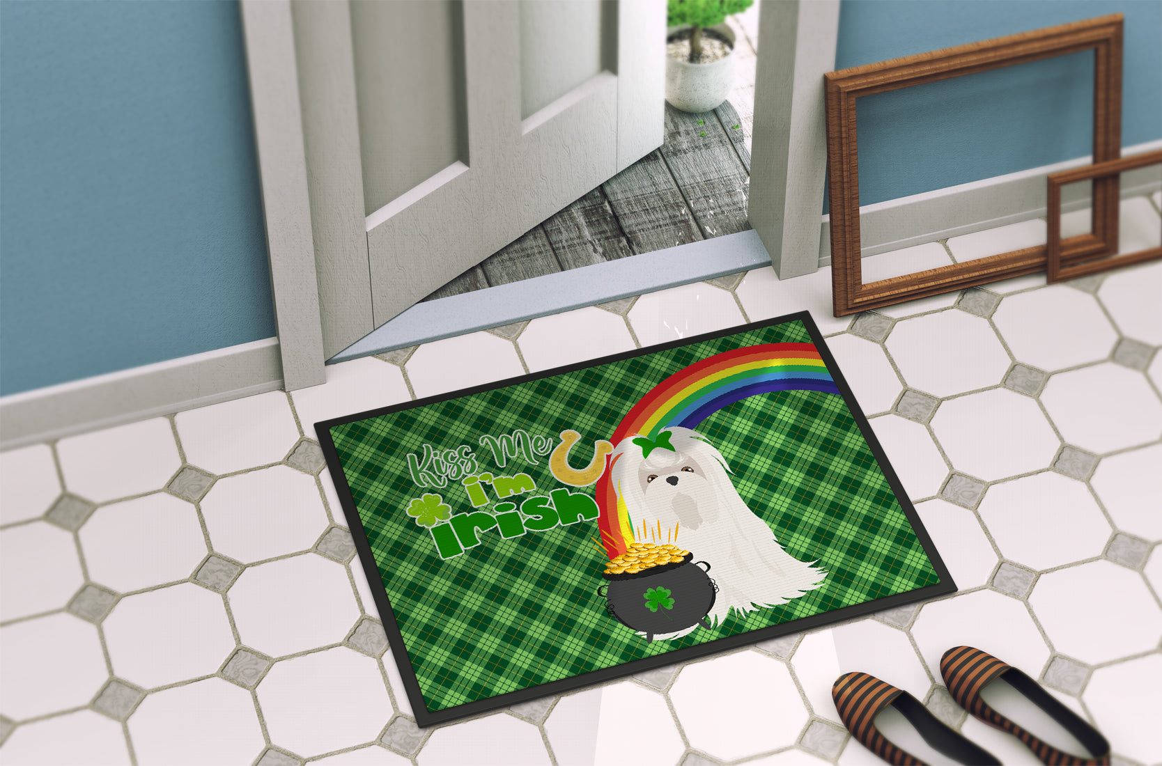 Maltese St. Patrick's Day Indoor or Outdoor Mat 24x36 - the-store.com