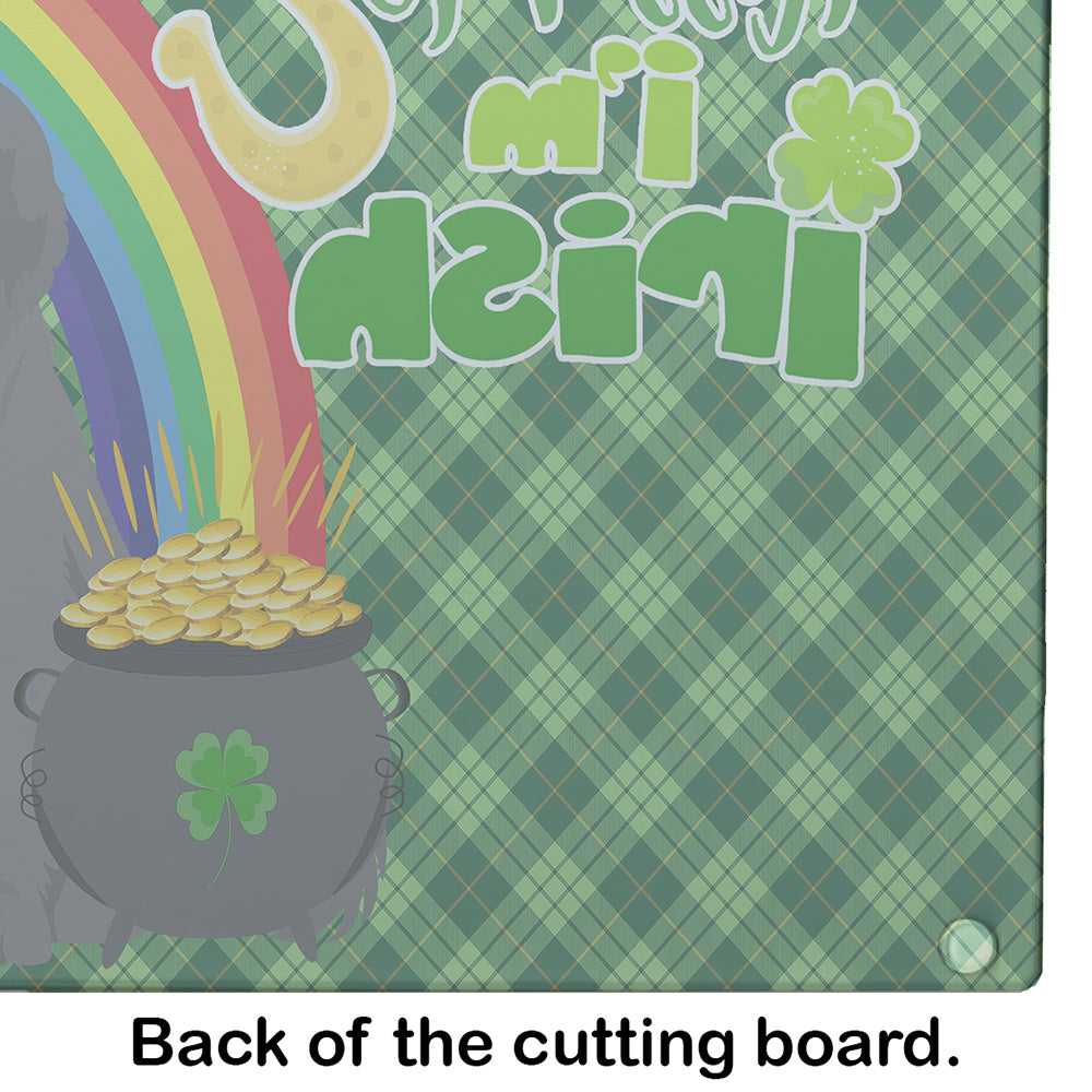 Grey Newfoundland St. Patrick's Day Glass Cutting Board Large - the-store.com