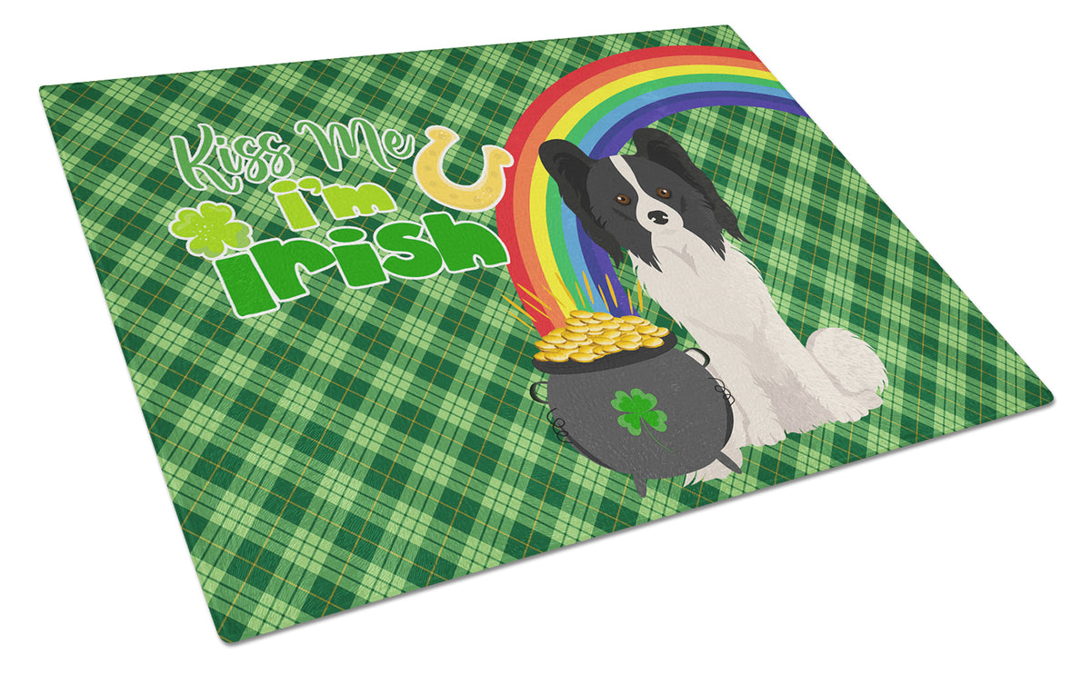 Buy this Black and White Papillon St. Patrick&#39;s Day Glass Cutting Board Large