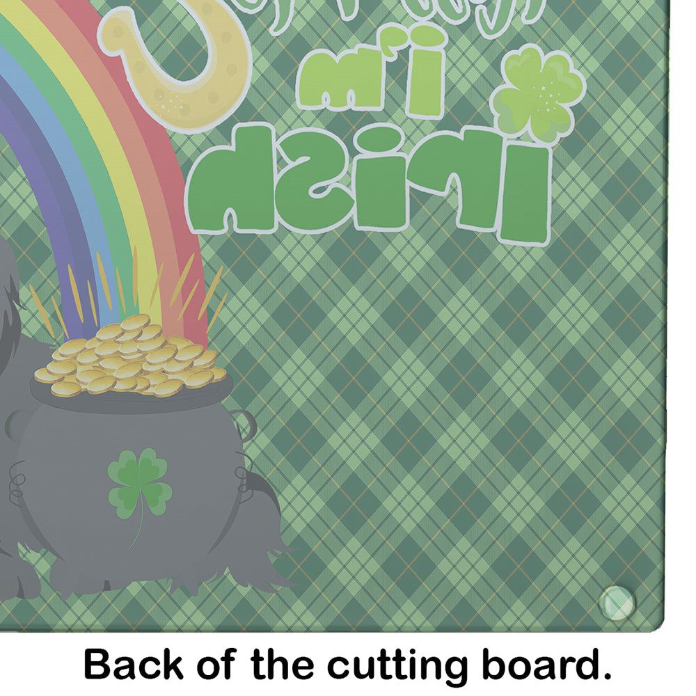 Black Pekingese St. Patrick's Day Glass Cutting Board Large - the-store.com