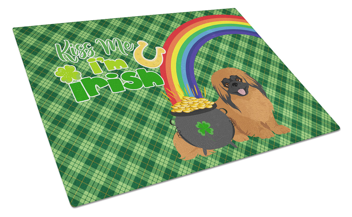 Buy this Red Pekingese St. Patrick&#39;s Day Glass Cutting Board Large