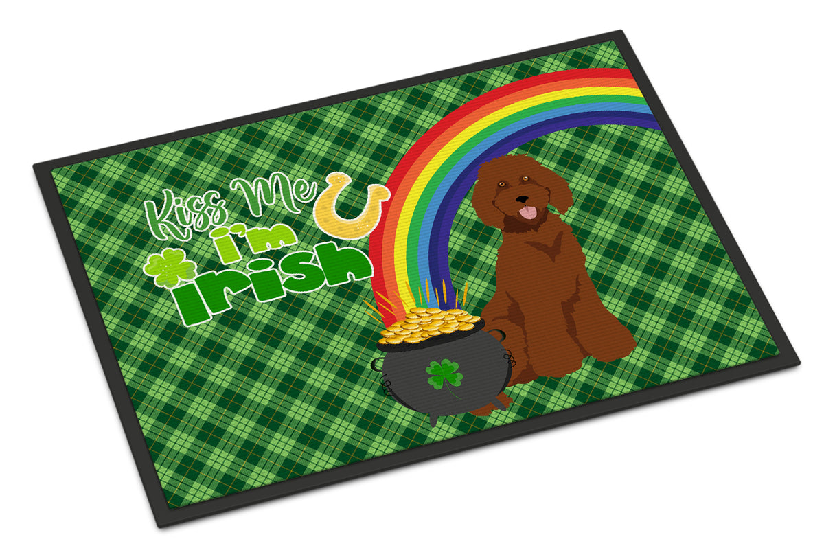 Buy this Standard Red Poodle St. Patrick&#39;s Day Indoor or Outdoor Mat 24x36