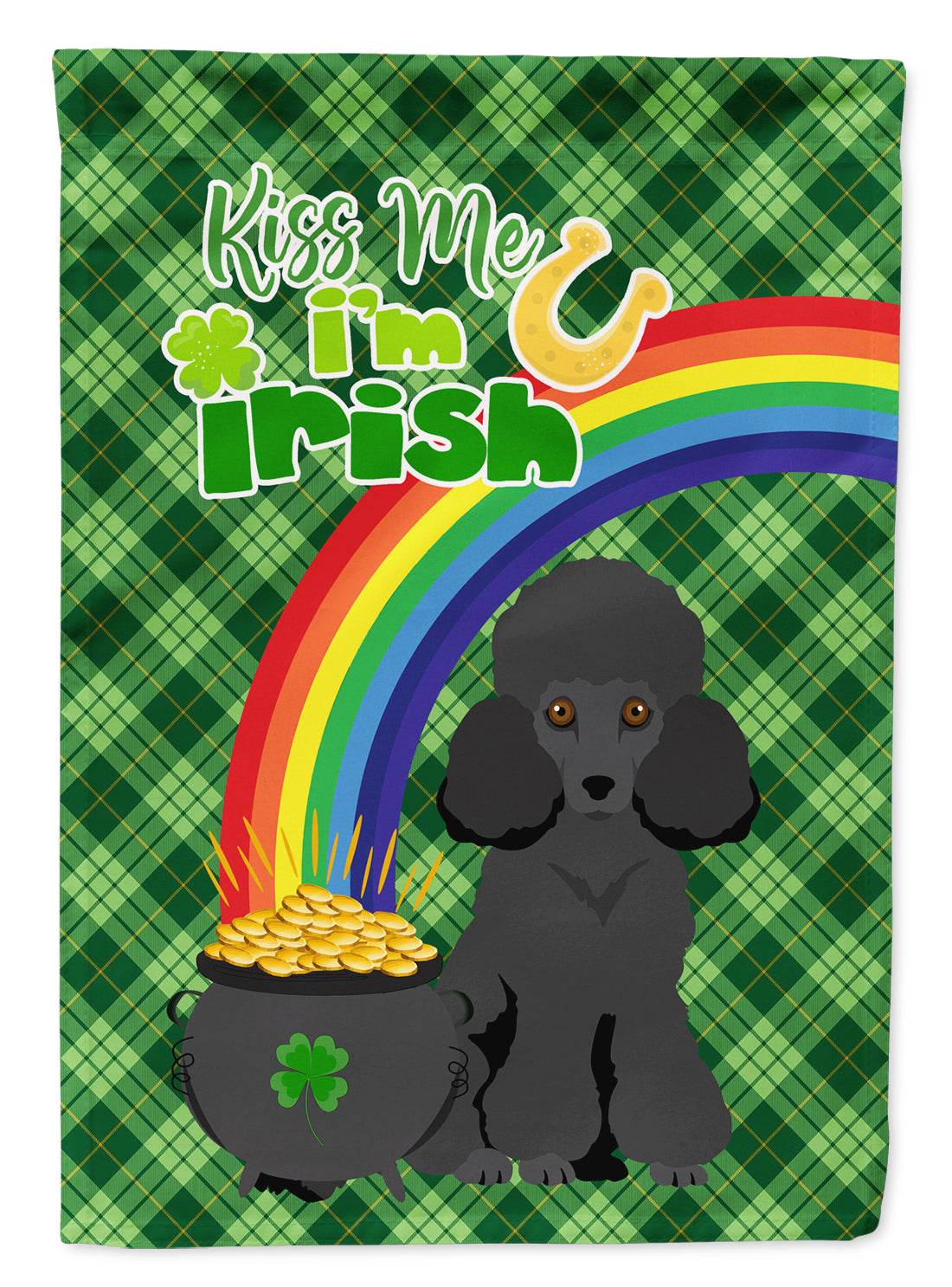 Toy Black Poodle St. Patrick&#39;s Day Flag Garden Size  the-store.com.