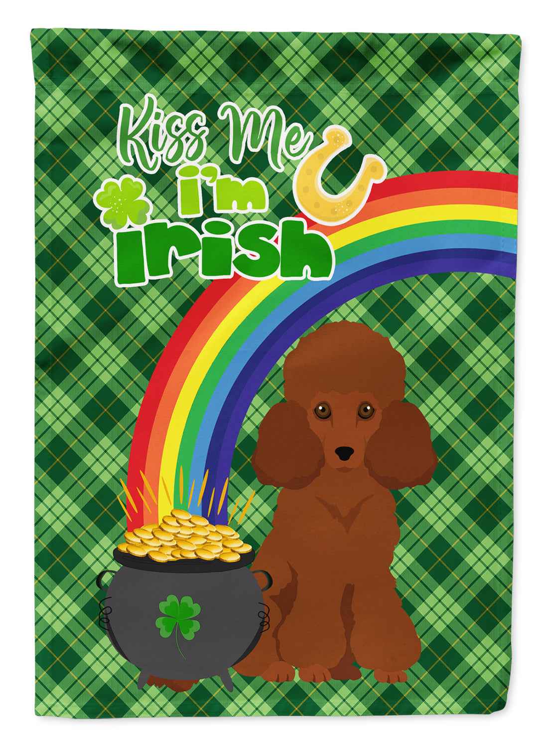 Toy Red Poodle St. Patrick&#39;s Day Flag Garden Size