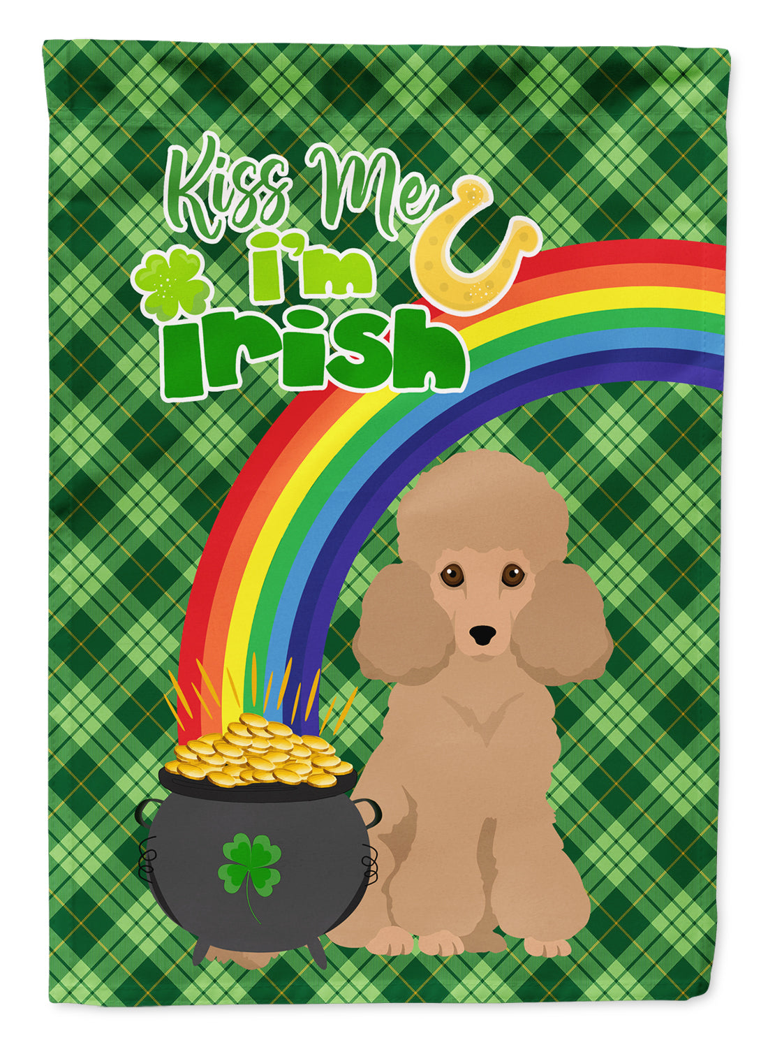 Toy Apricot Poodle St. Patrick&#39;s Day Flag Garden Size  the-store.com.