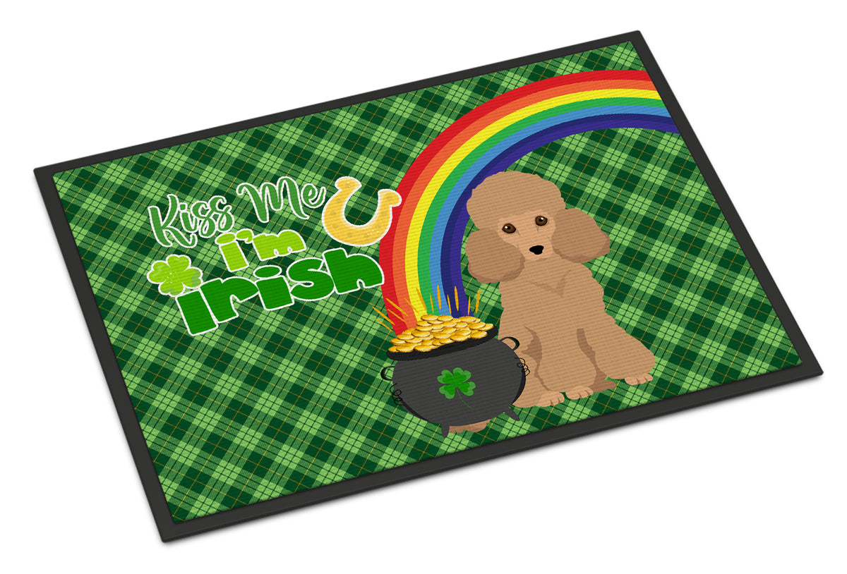 Buy this Toy Apricot Poodle St. Patrick&#39;s Day Indoor or Outdoor Mat 24x36