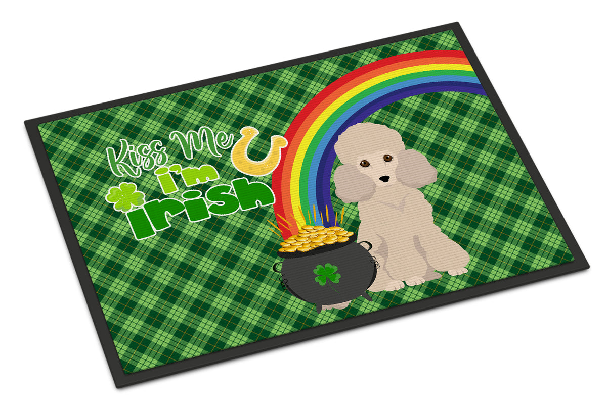 Buy this Toy Cream Poodle St. Patrick&#39;s Day Indoor or Outdoor Mat 24x36