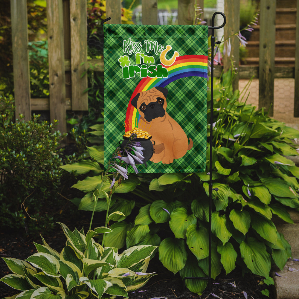 Apricot Pug St. Patrick's Day Flag Garden Size  the-store.com.
