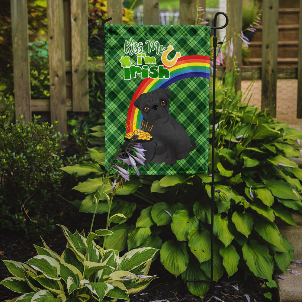 Black Pug St. Patrick's Day Flag Garden Size  the-store.com.