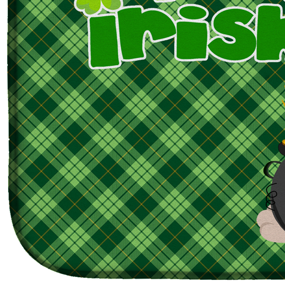 Fawn Pug St. Patrick's Day Dish Drying Mat