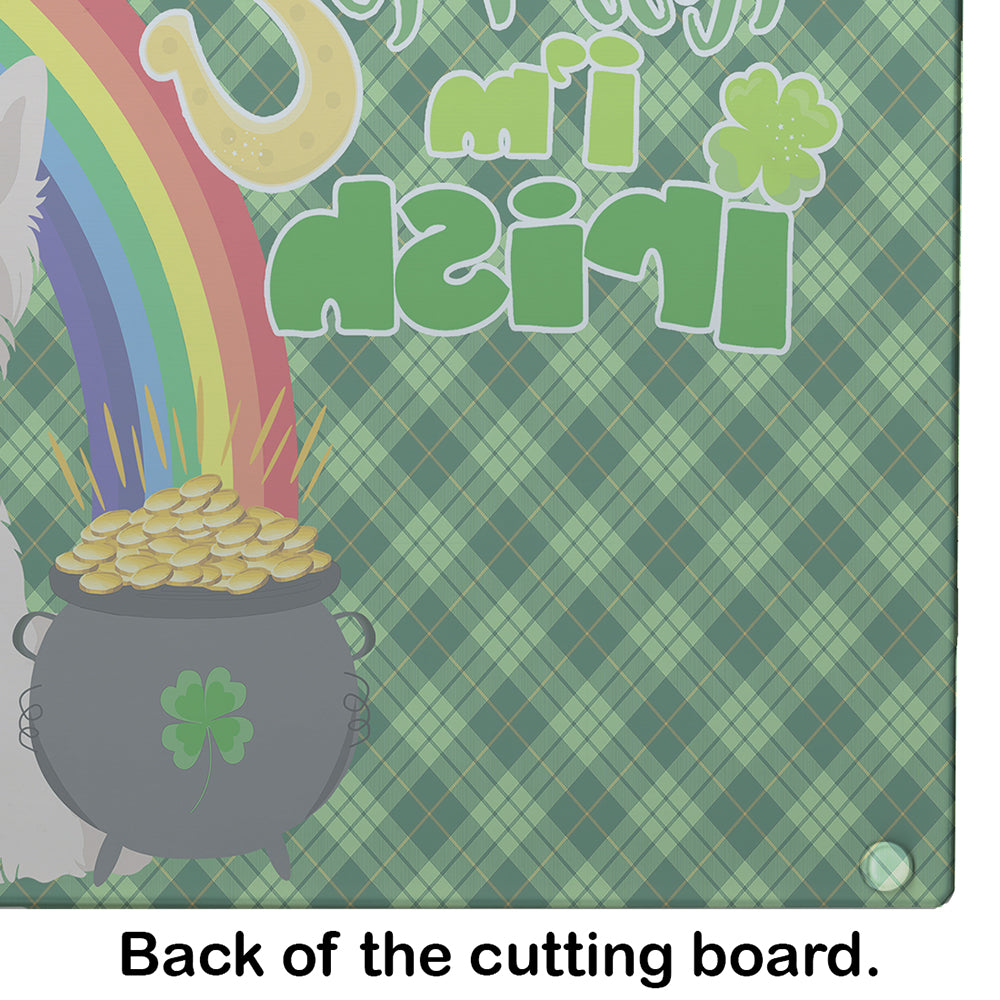 Wheaten Scottish Terrier St. Patrick's Day Glass Cutting Board Large - the-store.com