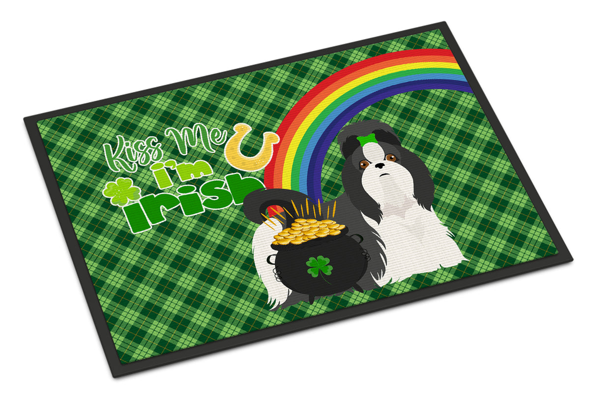 Buy this Black and White Shih Tzu St. Patrick&#39;s Day Indoor or Outdoor Mat 24x36