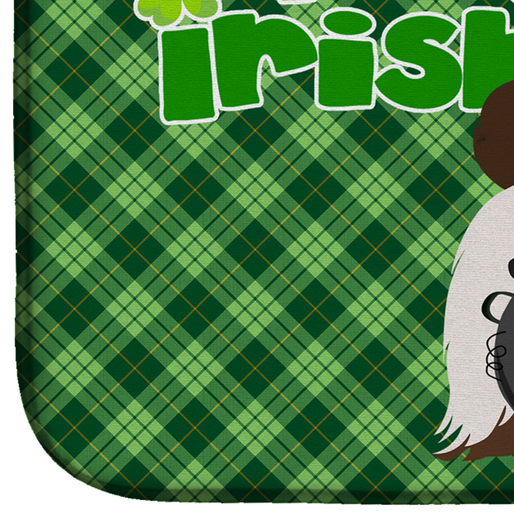 Liver and White Shih Tzu St. Patrick's Day Dish Drying Mat  the-store.com.