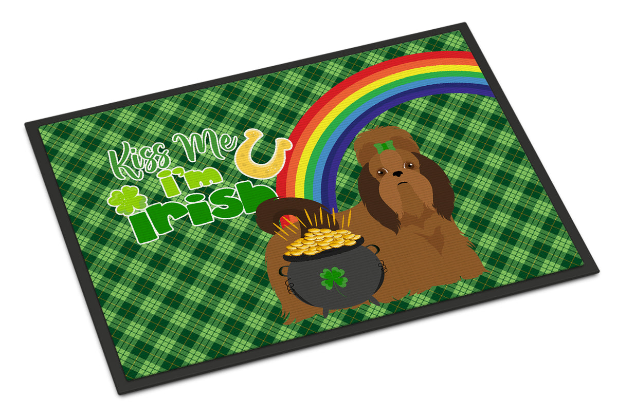 Buy this Red Shih Tzu St. Patrick&#39;s Day Indoor or Outdoor Mat 24x36