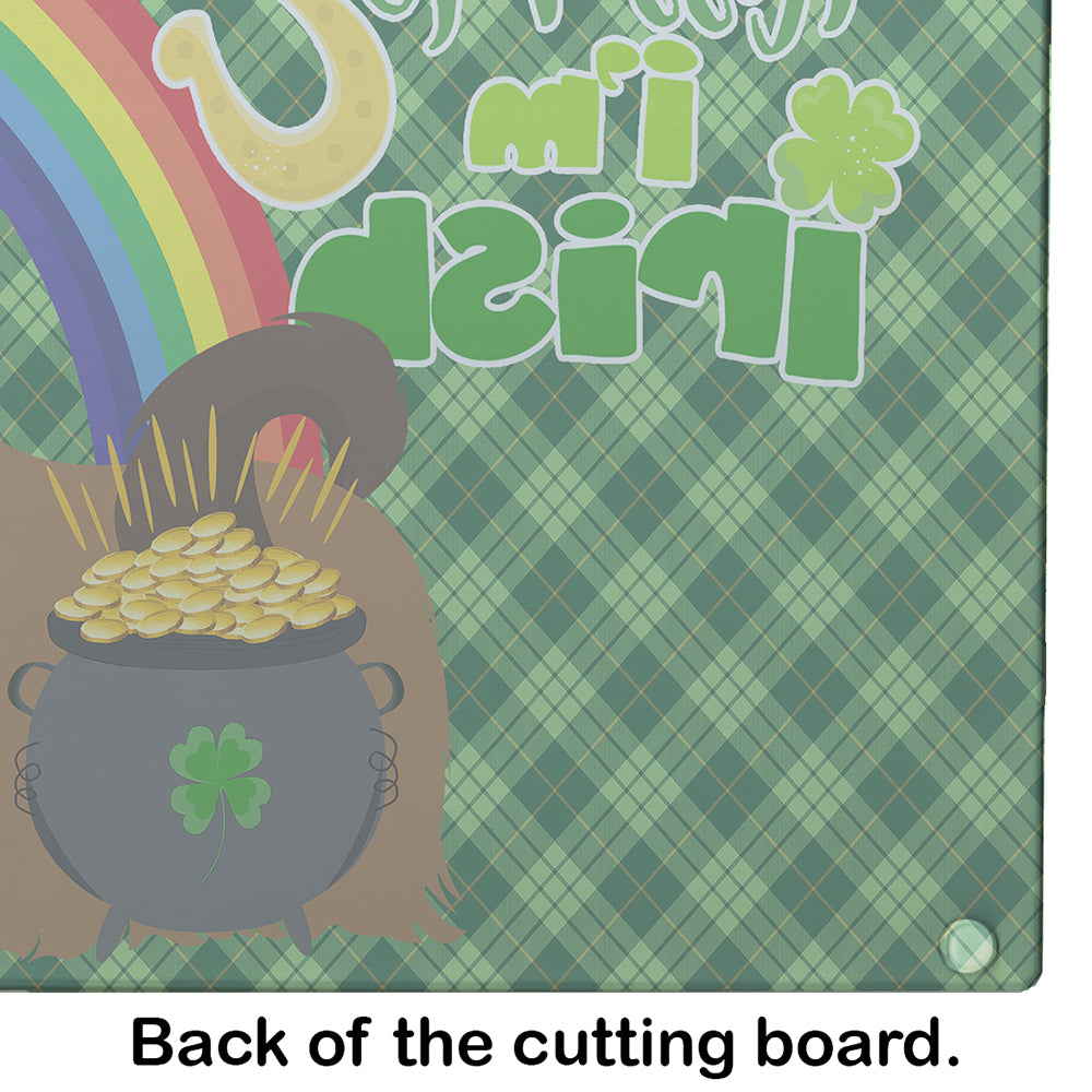 Red Shih Tzu St. Patrick's Day Glass Cutting Board Large - the-store.com