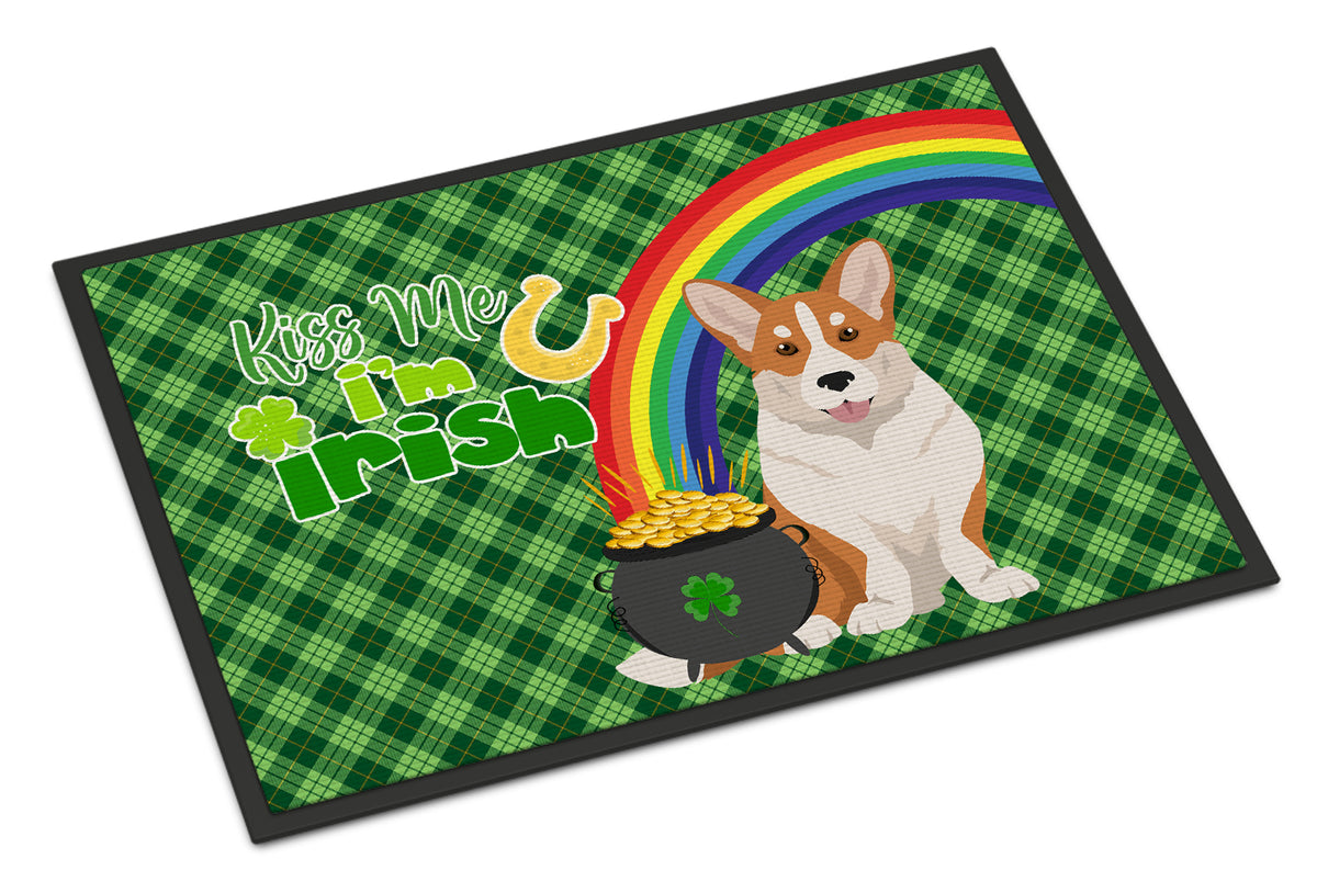 Buy this Red Cardigan Corgi St. Patrick&#39;s Day Indoor or Outdoor Mat 24x36