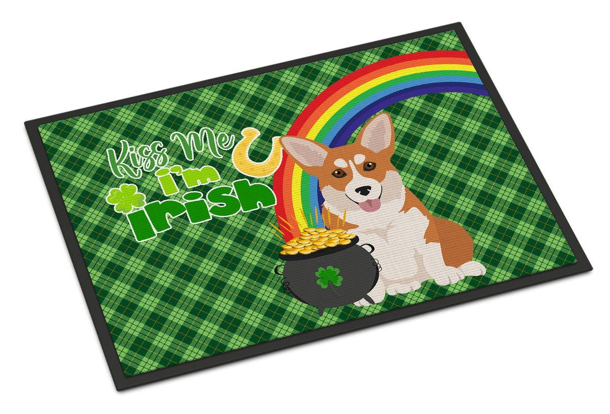 Buy this Red Pembroke Corgi St. Patrick&#39;s Day Indoor or Outdoor Mat 24x36