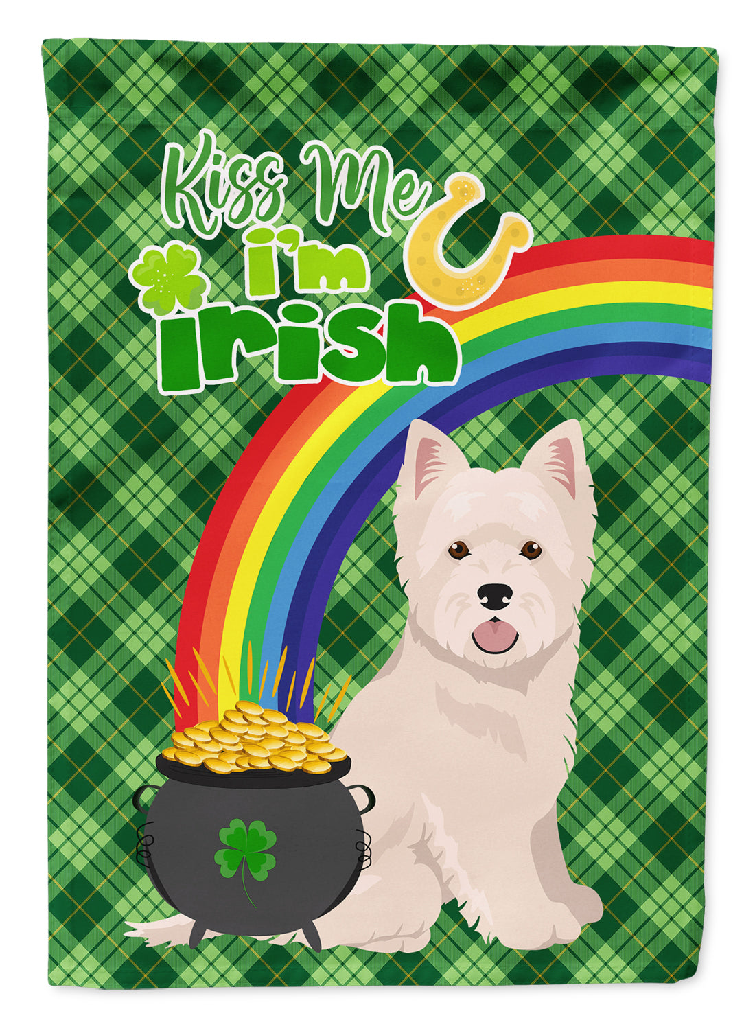 Westie West Highland White Terrier St. Patrick&#39;s Day Flag Garden Size  the-store.com.