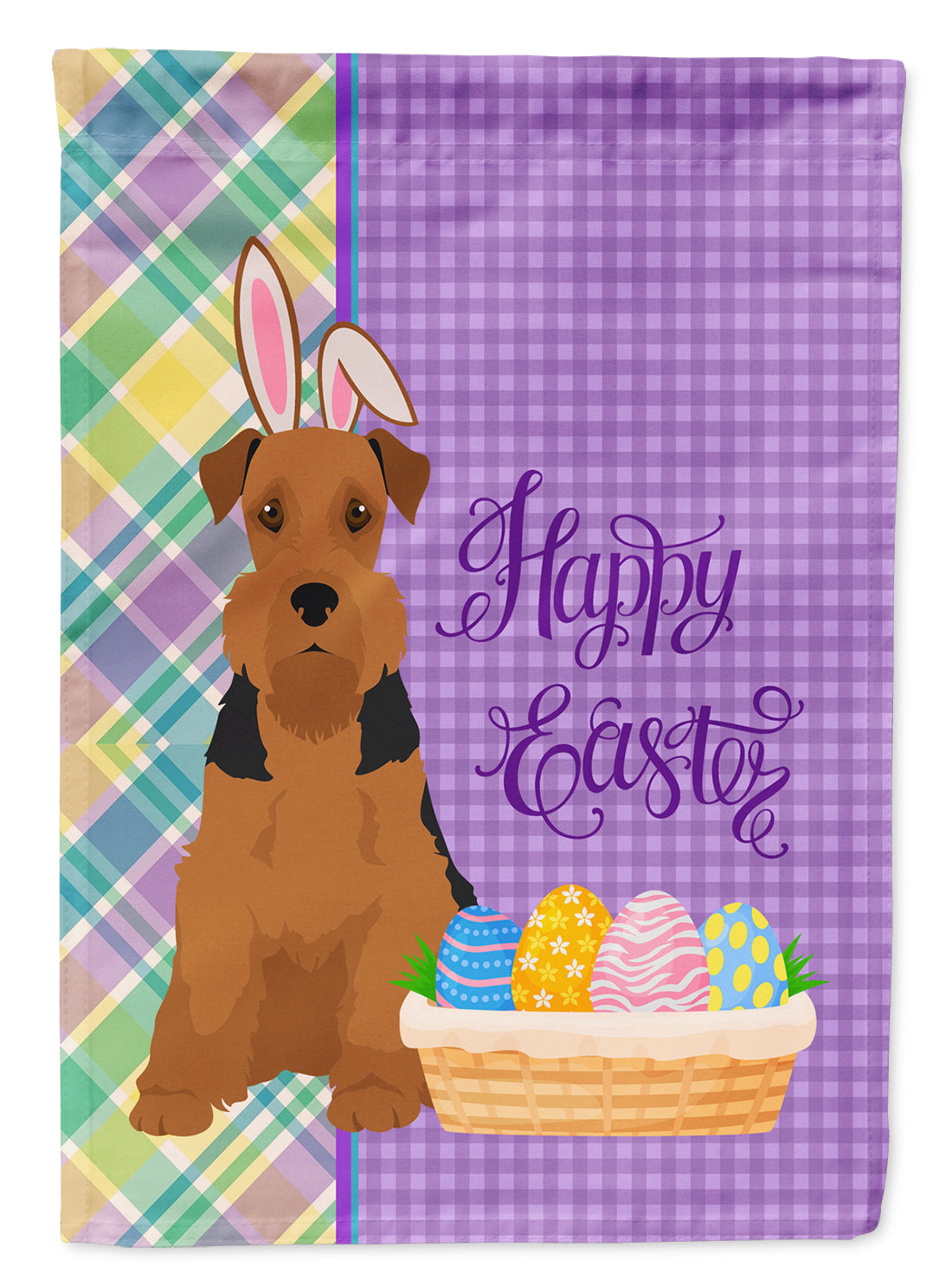 Black and Tan Airedale Terrier Easter Flag Garden Size  the-store.com.