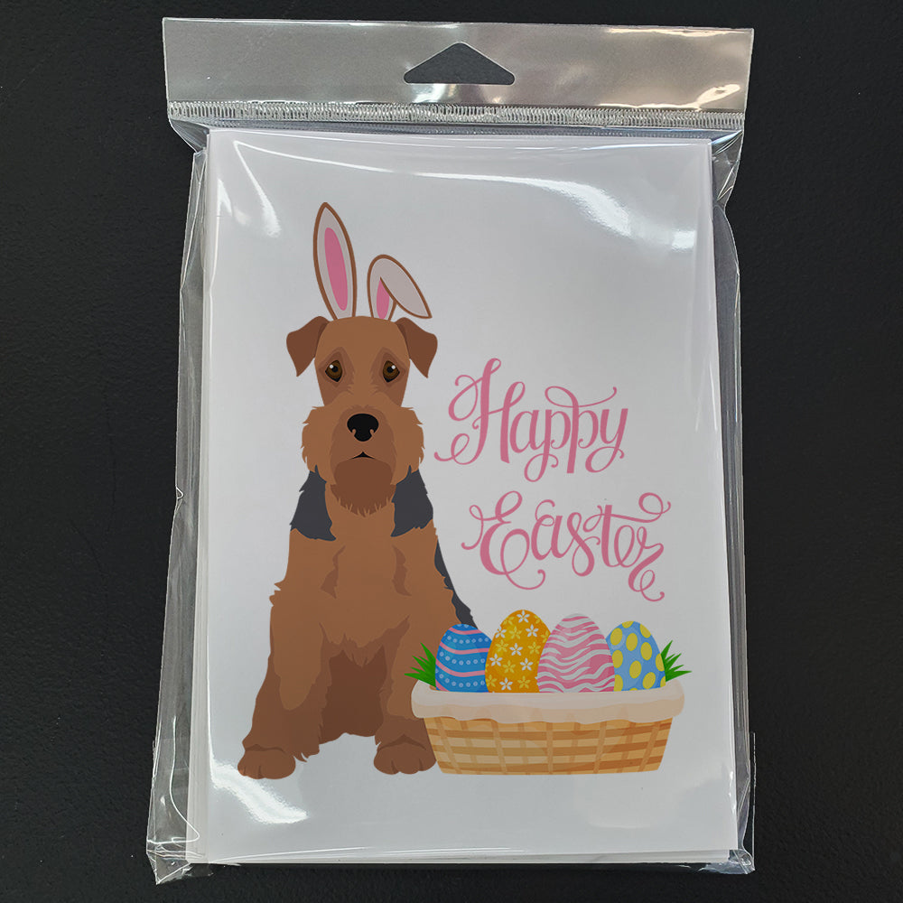 Grizzle and Tan Airedale Terrier Easter Greeting Cards and Envelopes Pack of 8 - the-store.com