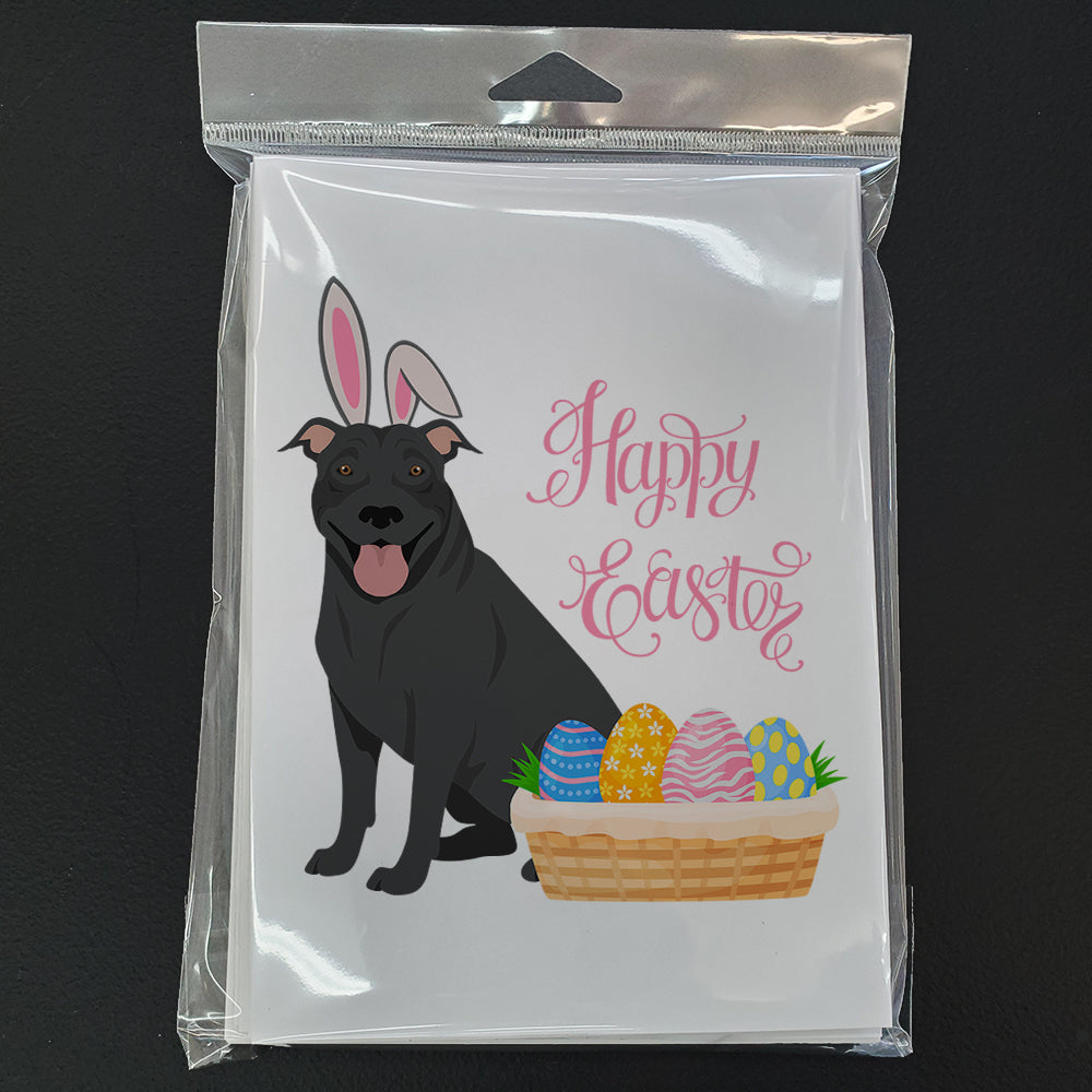 Black Pit Bull Terrier Easter Greeting Cards and Envelopes Pack of 8 - the-store.com